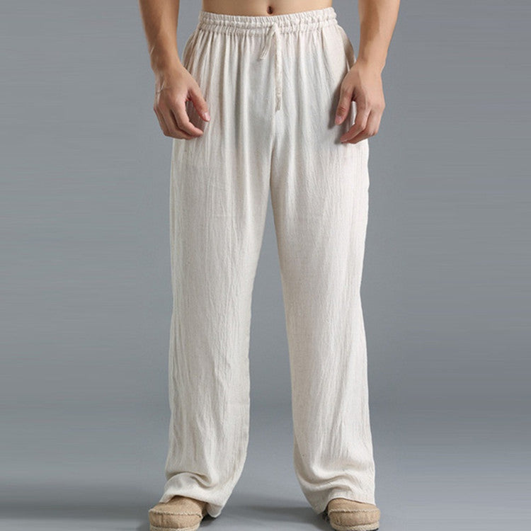 Men's Breathable Linen Loose Casual Sports Pants