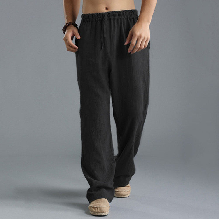 Men's Breathable Linen Loose Casual Sports Pants